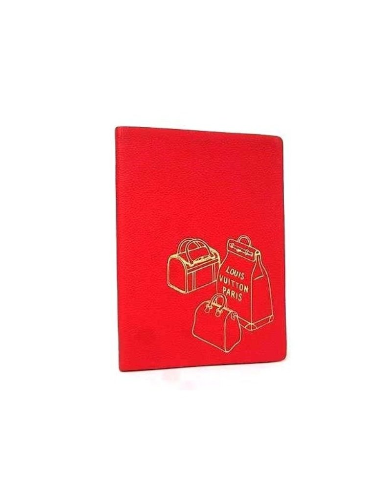 Louis Vuitton Notebook Notepad Stationery Red Fj3019